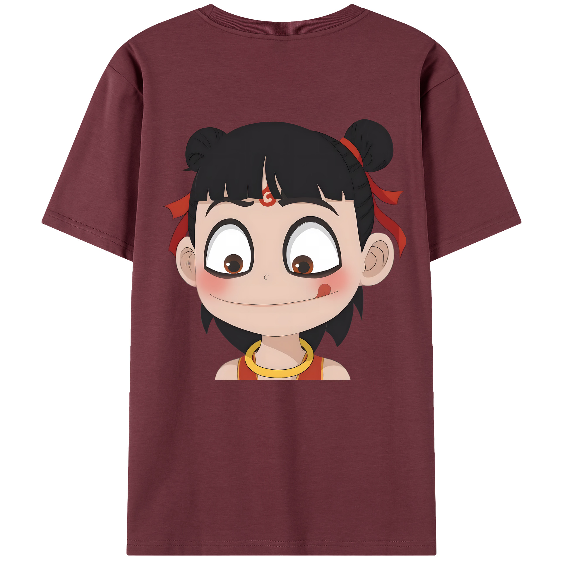 （画像用） Ne Zha 2 ナタ 魔童の大暴れ 綿100％半袖Tシャツ（背面プリント）